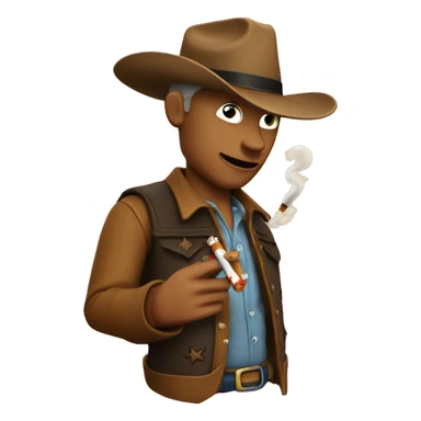 Cowboy emoji with a cigarette sticker