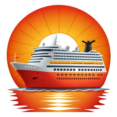 sun setting on a cruise ship sticker