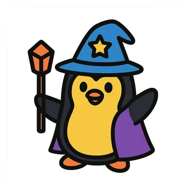 penguin wizard sticker
