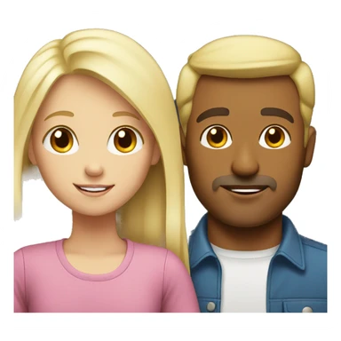 white Blonde Father and Blonde young daughter sticker