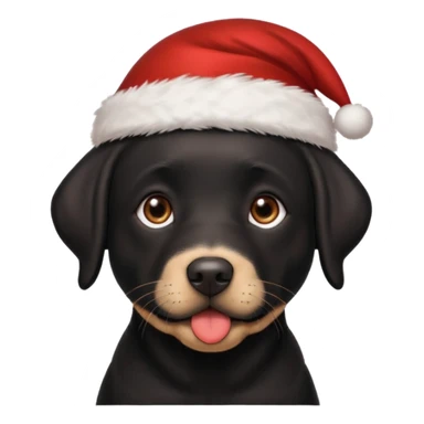 A cute black Labrador, about 2 years old, wearing a Santa hat. (I need English) sticker