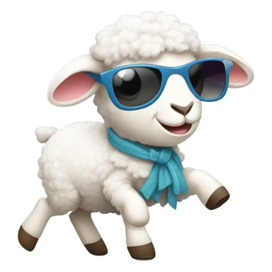 Lamb wearing sunglasses dancing with baby  sticker
