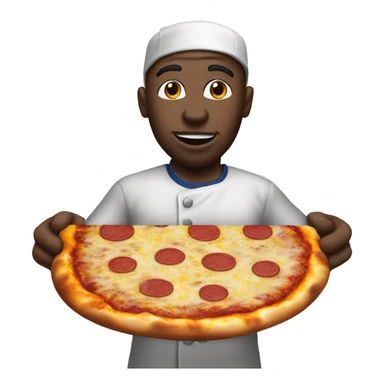 Mamadou mange une pizza sticker