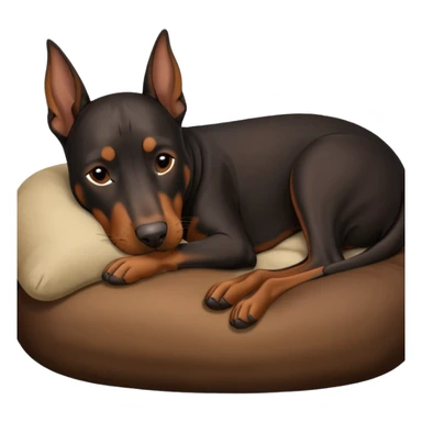 doberman dog sleeping  sticker