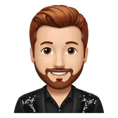 Joey Fatone from 'N Sync with auburn hair, black sequin outfit, light skin sticker