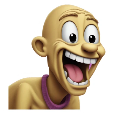 Courage the cowardly dog laughing  sticker