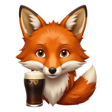 A fox drinking a Guinness  sticker