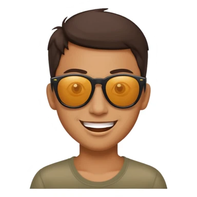 Naughty looking smile with sunglass   sticker