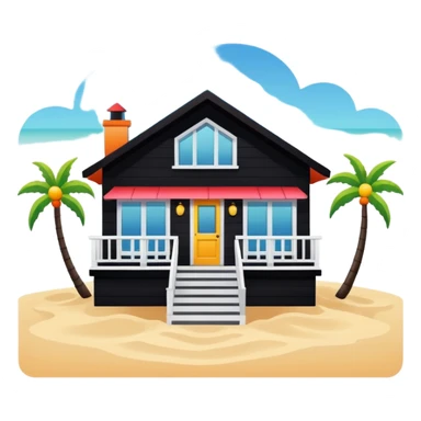 beach house house no trees not wooden like cartoonish almost only the front sticker