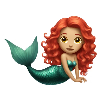 red headed girl mermaid  sticker
