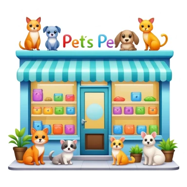 pet shop store with animals sticker