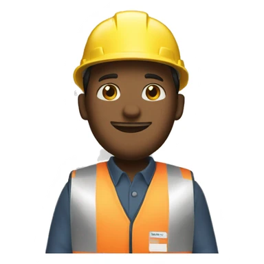 A warehouse worker with vest greeting sticker