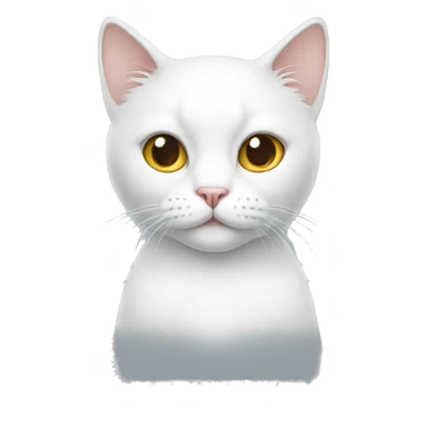 White Cat wearing a t-shirt sticker