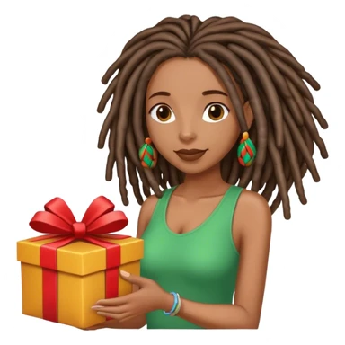 Black woman with locs buying gift sticker