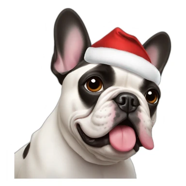 French bulldog Santa Claus sticker