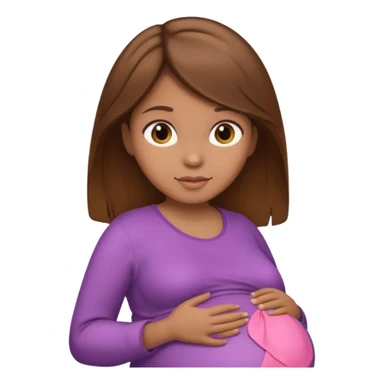 pregnant woman with brown hair and light brown skin sticker