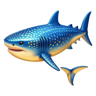 Whale shark in blue and gold sticker