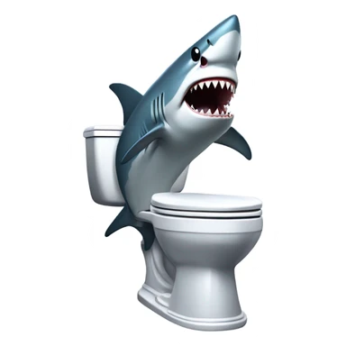 shark sitting on toilet sticker