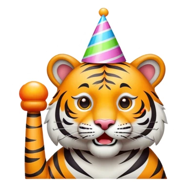 tiger celebrating birthday sticker