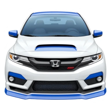 8th gen honda si white with blue spoiler sticker