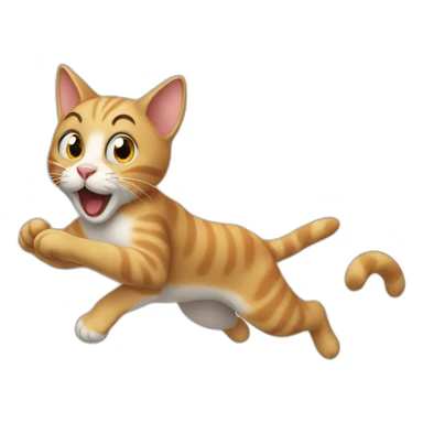 cat running after mouse sticker