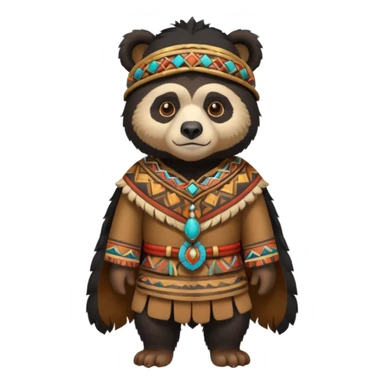 Spectacled bear wearing Inca costume from Cusco sticker