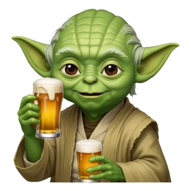 Maître yoda buvant une bière sticker
