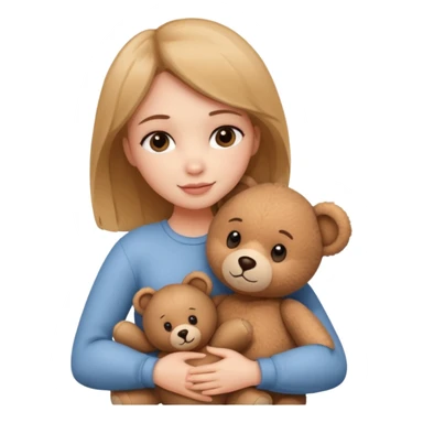 Woman loving a bear sticker