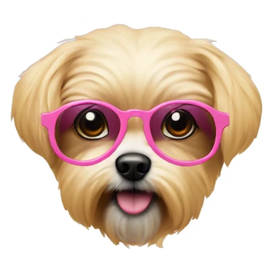Perro caniche rosa con lentes amarillos sticker