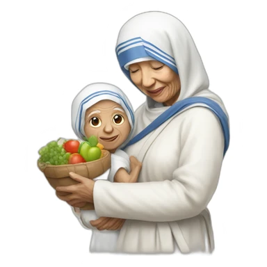Mother theresa with mano cornuta sticker
