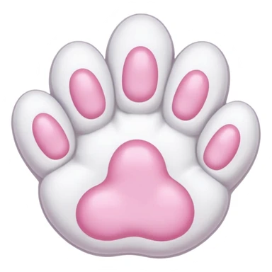 Furry white Cat paw with six toes sticker