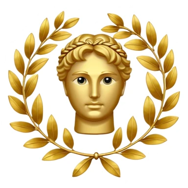 Laurel wreath Alexander golden statue sticker