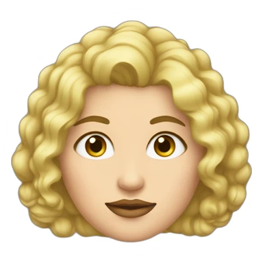 Mujer gordita pelo corto rizado rubio ojos grandes verdes sticker