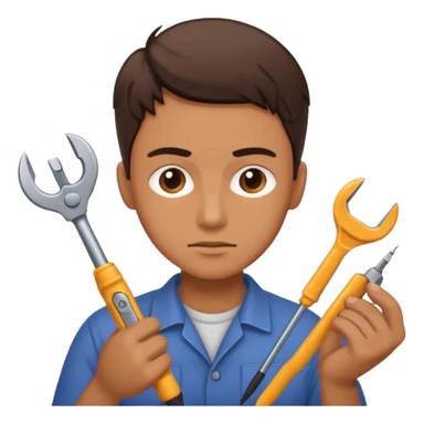 person Repairing a tool sticker