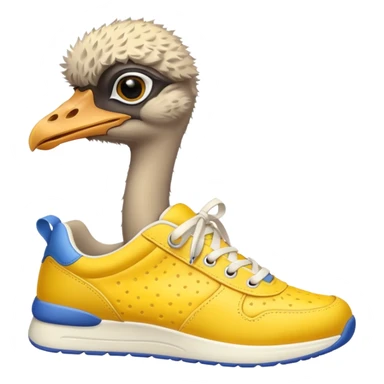  ostrich-in-yellow sneakers sticker