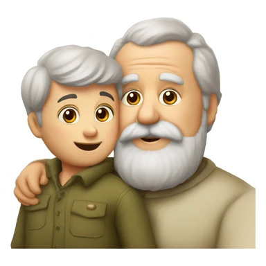 Grand-pere barbu et son petit-fils  sticker