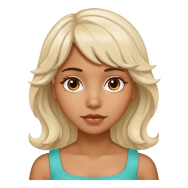 latina girl with bleached wavy hair and brown hair with bangs sticker