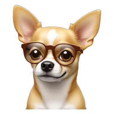 Perro chihuahua con lentes sticker