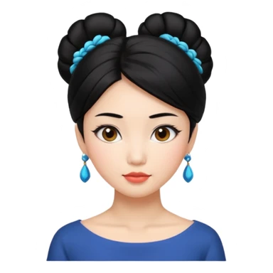 Beautiful Asian girl with black hair in updo sticker