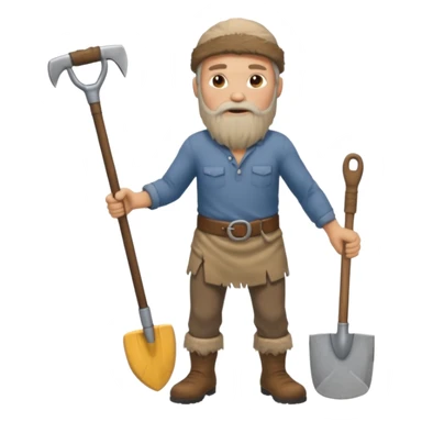 Stone age man  with Hoe Tool sticker