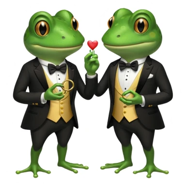 two frogs getting married sticker