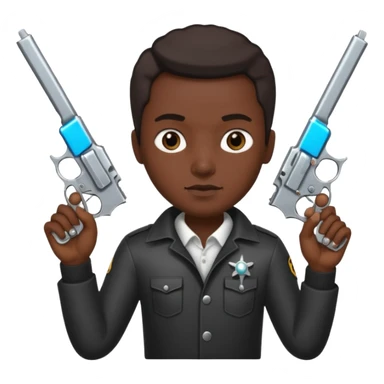 Un persona mala con pistolas y plata sticker