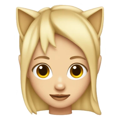 Blonde Girl with cat ear hat on sticker