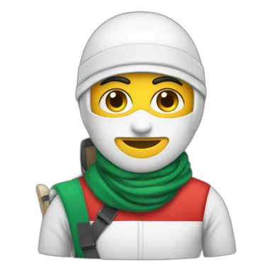 make a skier emoji wearing Palestinian kufiya sticker