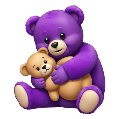 Grimace from McDonald's hugging a teddy bear sticker