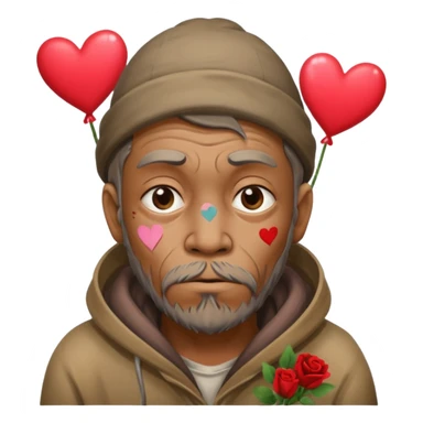 Homeless man with Valentine’s Day decor smelly and ugly  sticker
