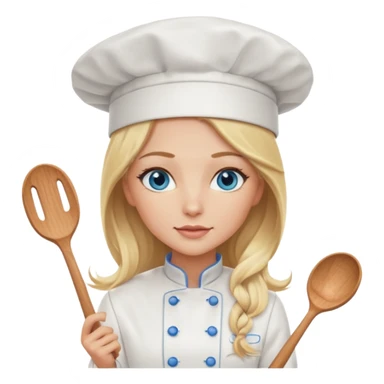 Sexy Long Blonde hair blue eyed female chef sticker