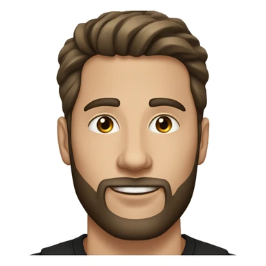 dark hair and beard (white man) handsome 30 year old wearing a black shirt with silver hoop earrings and a silver chain necklace sticker