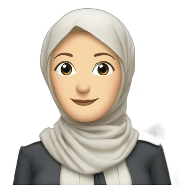 marine le pen with a hijab sticker