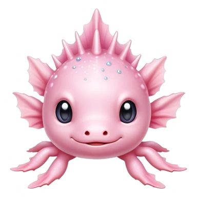 Sparkly glossy Pastel iridescent cute baby  axolotl sticker